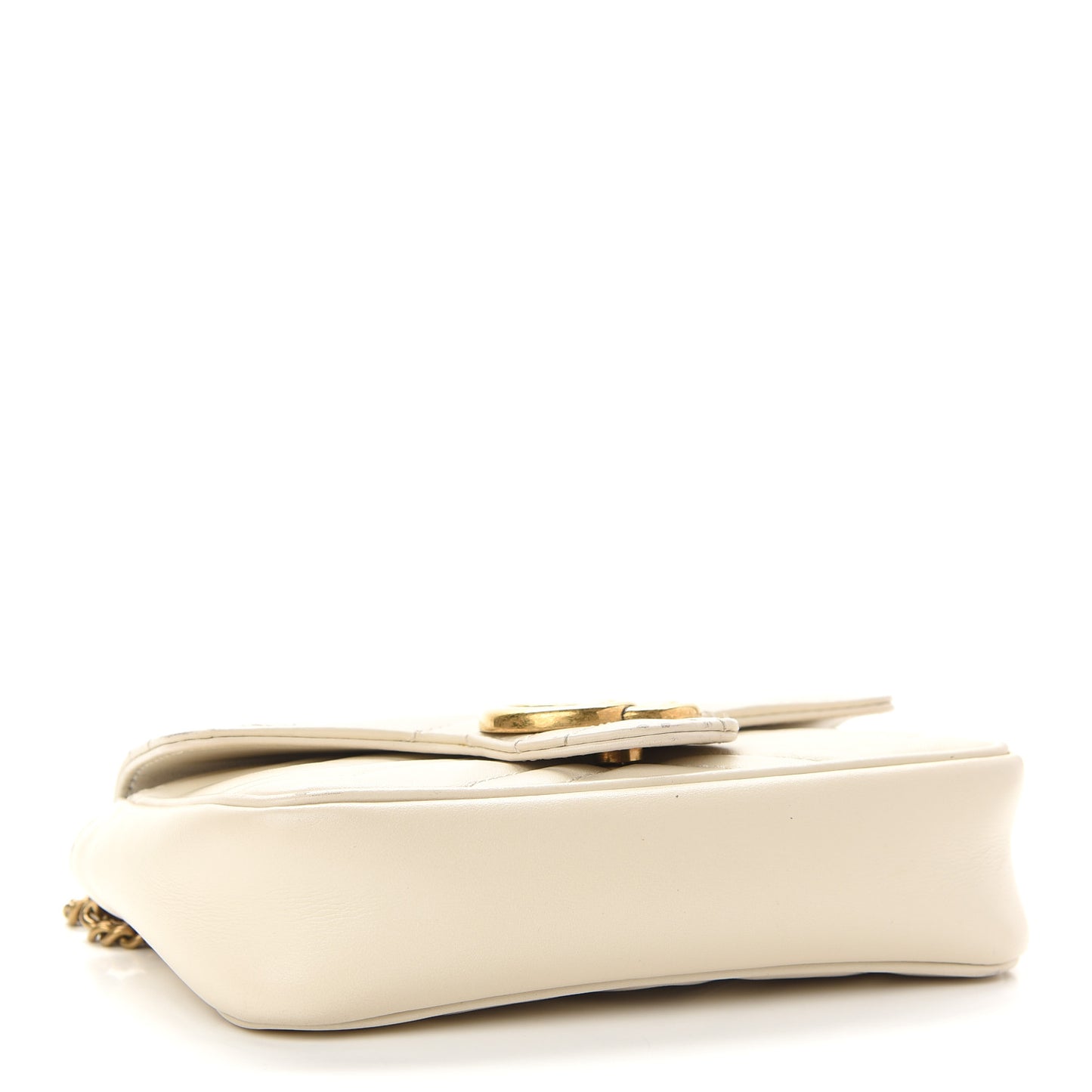 Calfskin Matelasse Super Mini GG Marmont Shoulder Bag White