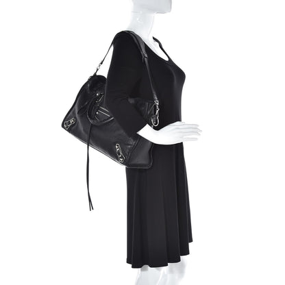 Balenciaga Chevre Silver Metallic Edge Hardware City Black 2 of 9