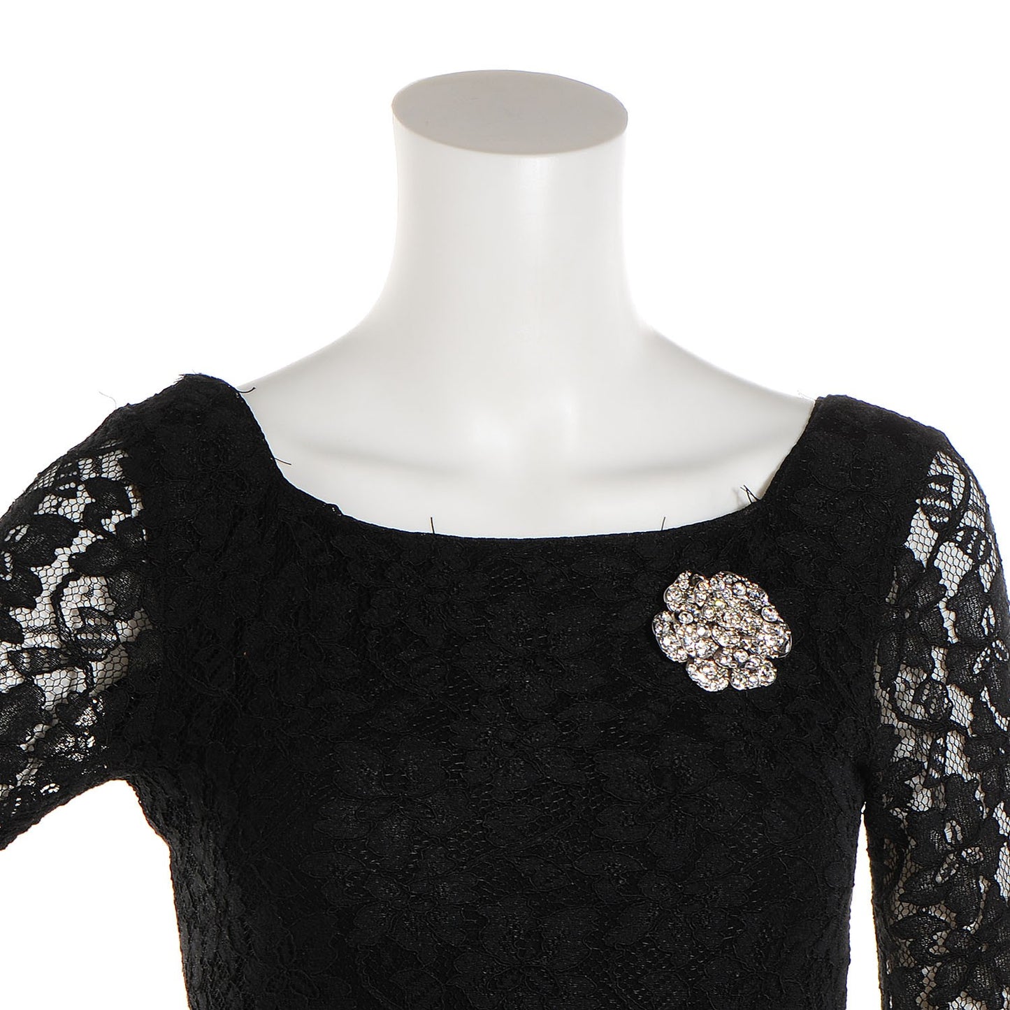 Swarovski Crystal Camellia CC Brooch Silver