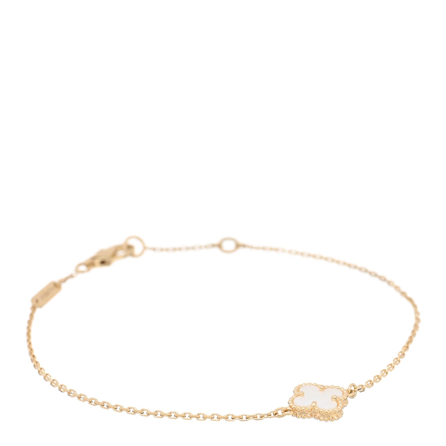 Van Cleef & Arpels 18K Yellow Gold Mother of Pearl Sweet Alhambra Bracelet 1 of 3