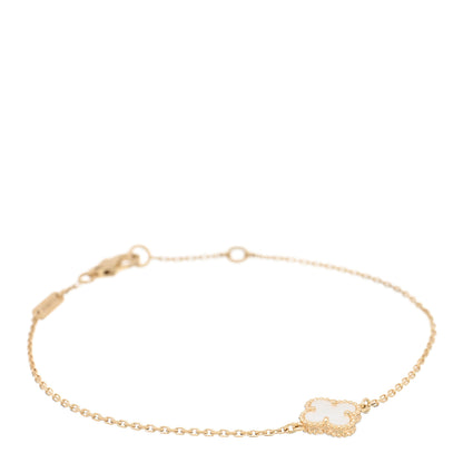 Van Cleef & Arpels 18K Yellow Gold Mother of Pearl Sweet Alhambra Bracelet 1 of 3
