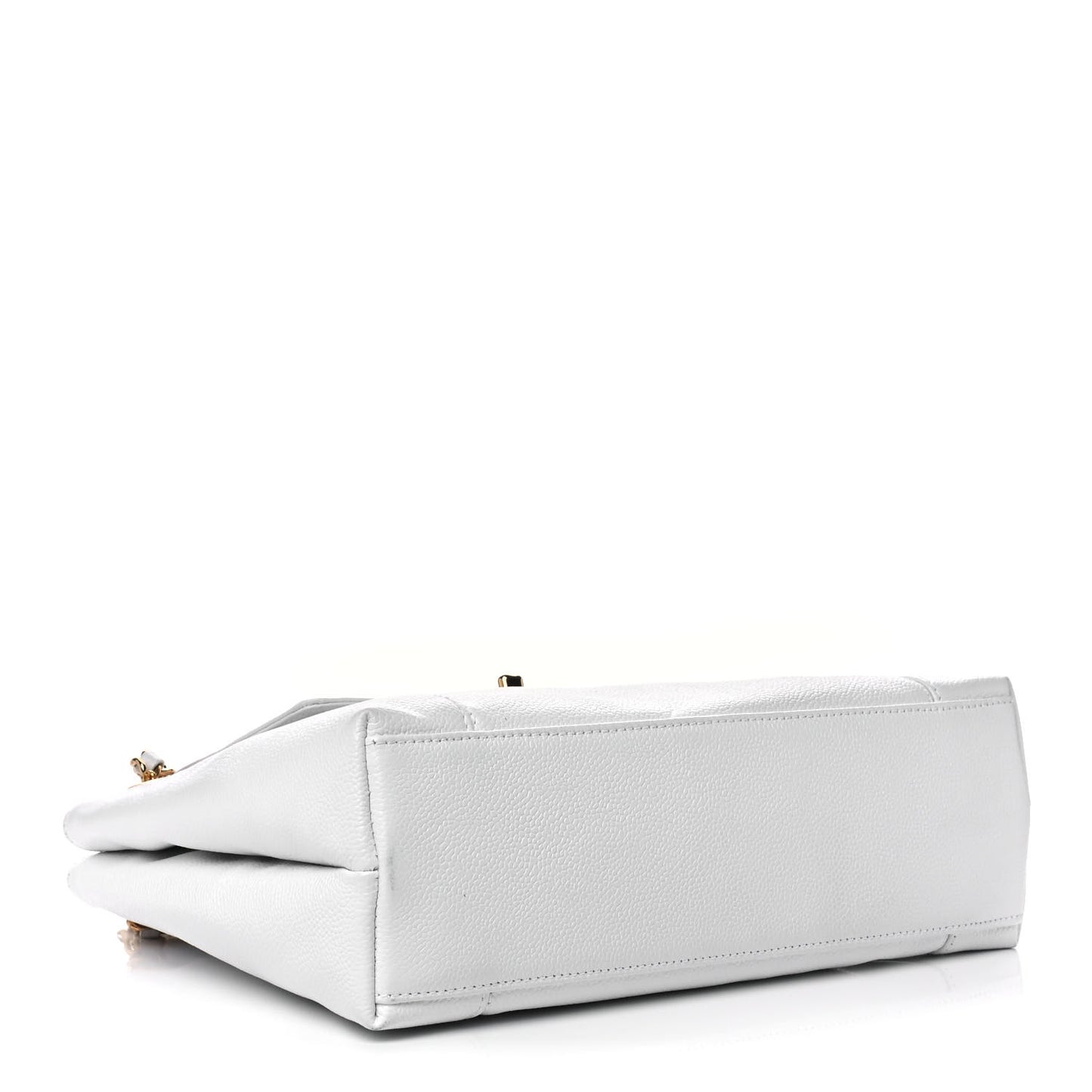 Caviar Flap Shoulder Bag White