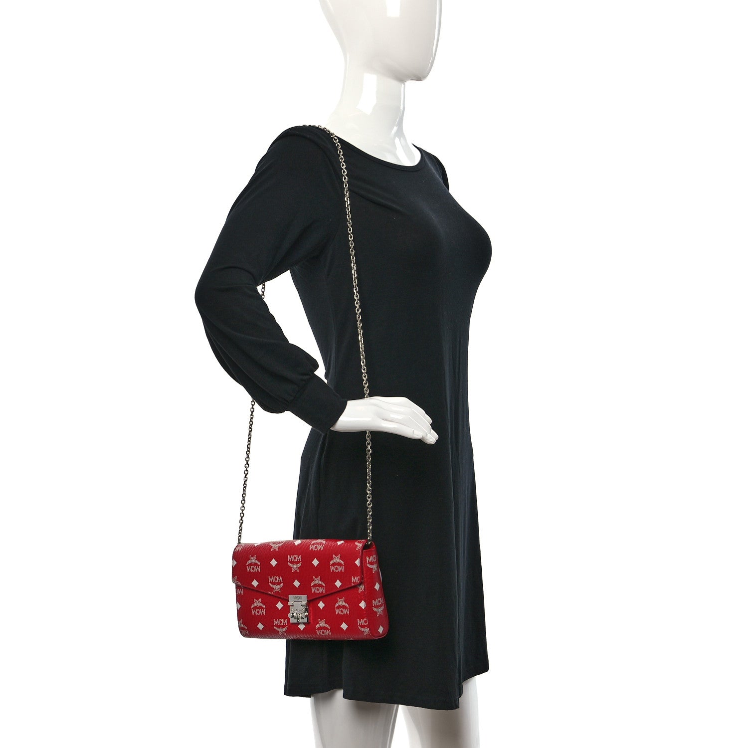 MCM Visetos Patricia Wallet On Chain Red 2 of 8