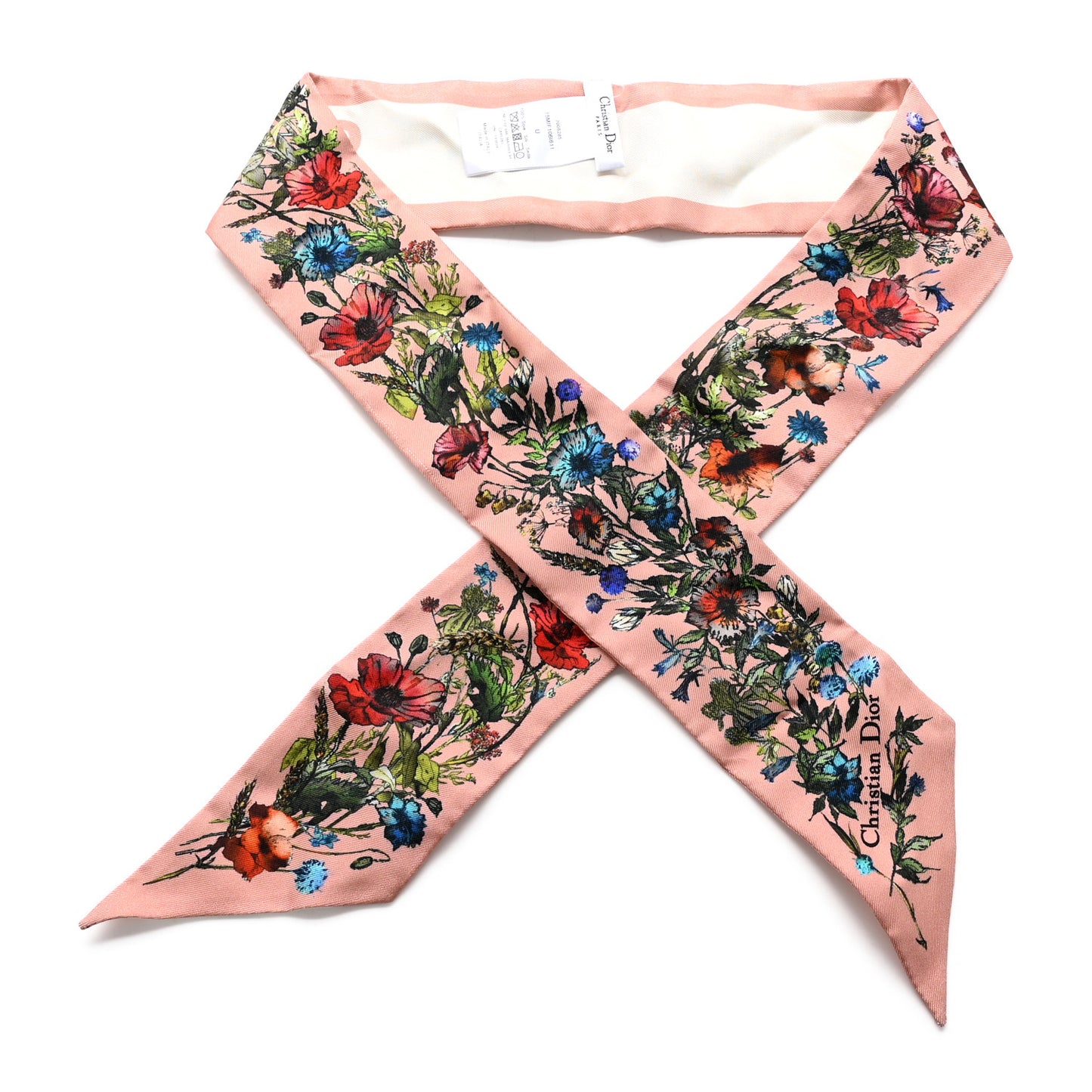 Silk Twill D-Millefiori Mitzah Scarf Pink Multicolor