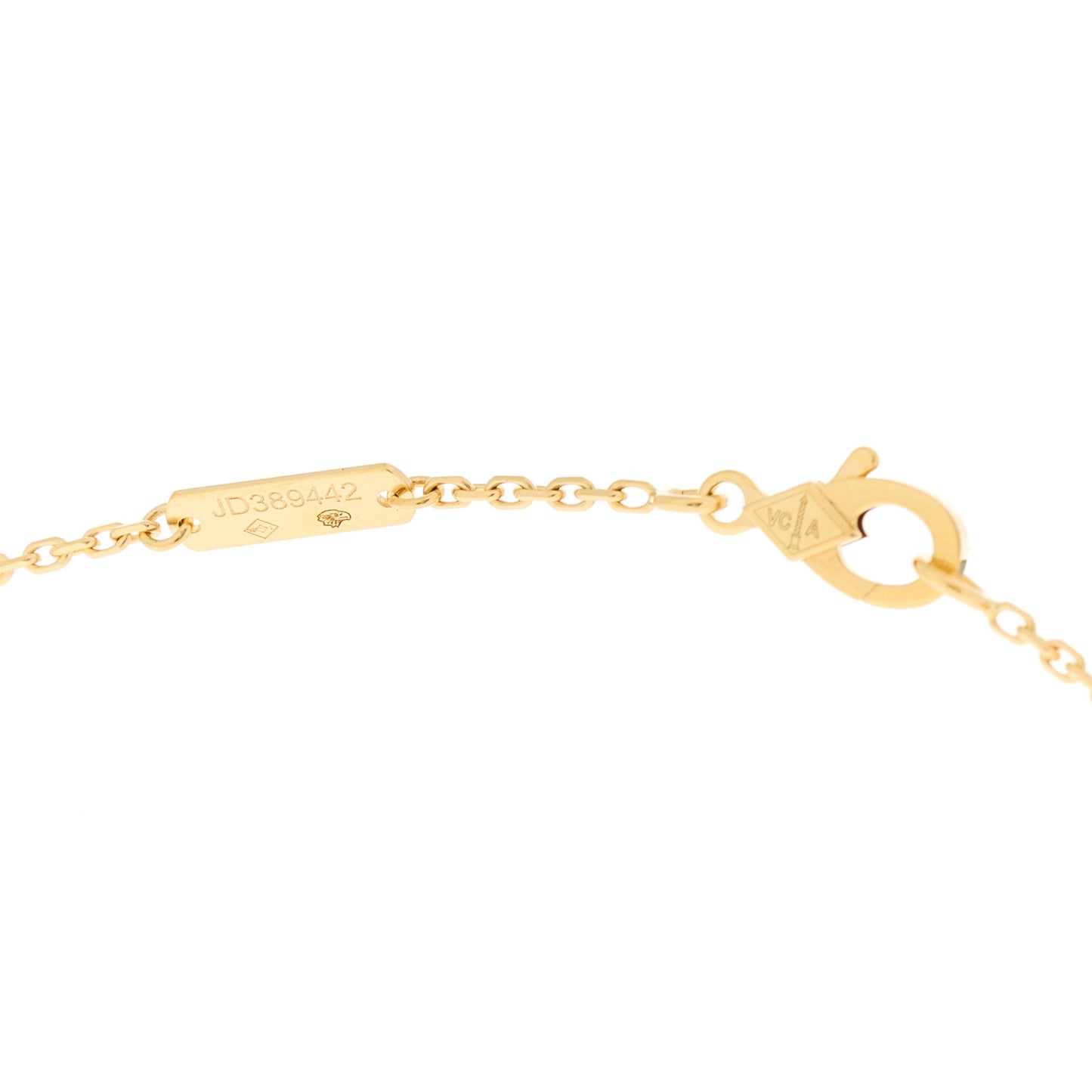 18K Yellow Gold Carnelian Vintage Alhambra Pendant Necklace