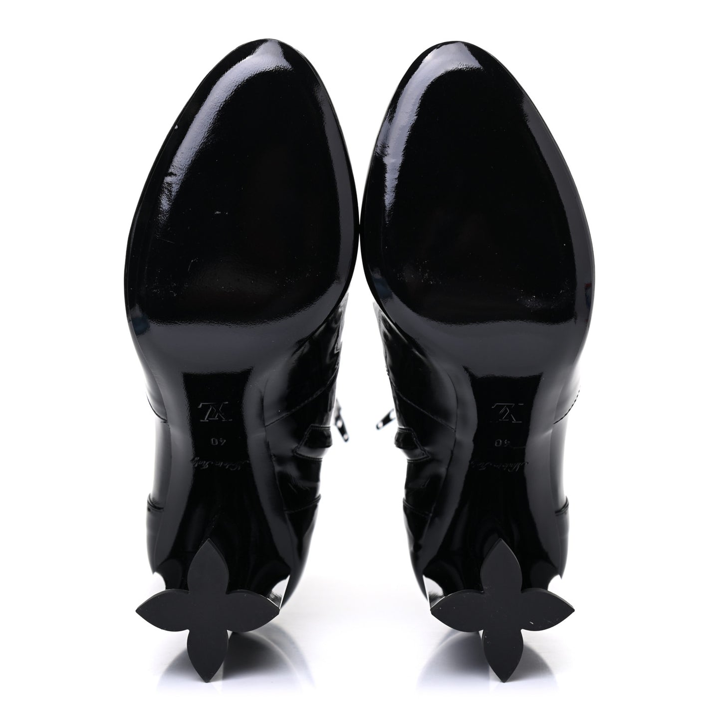 Patent Silhouette Ankle Boots 40 Black