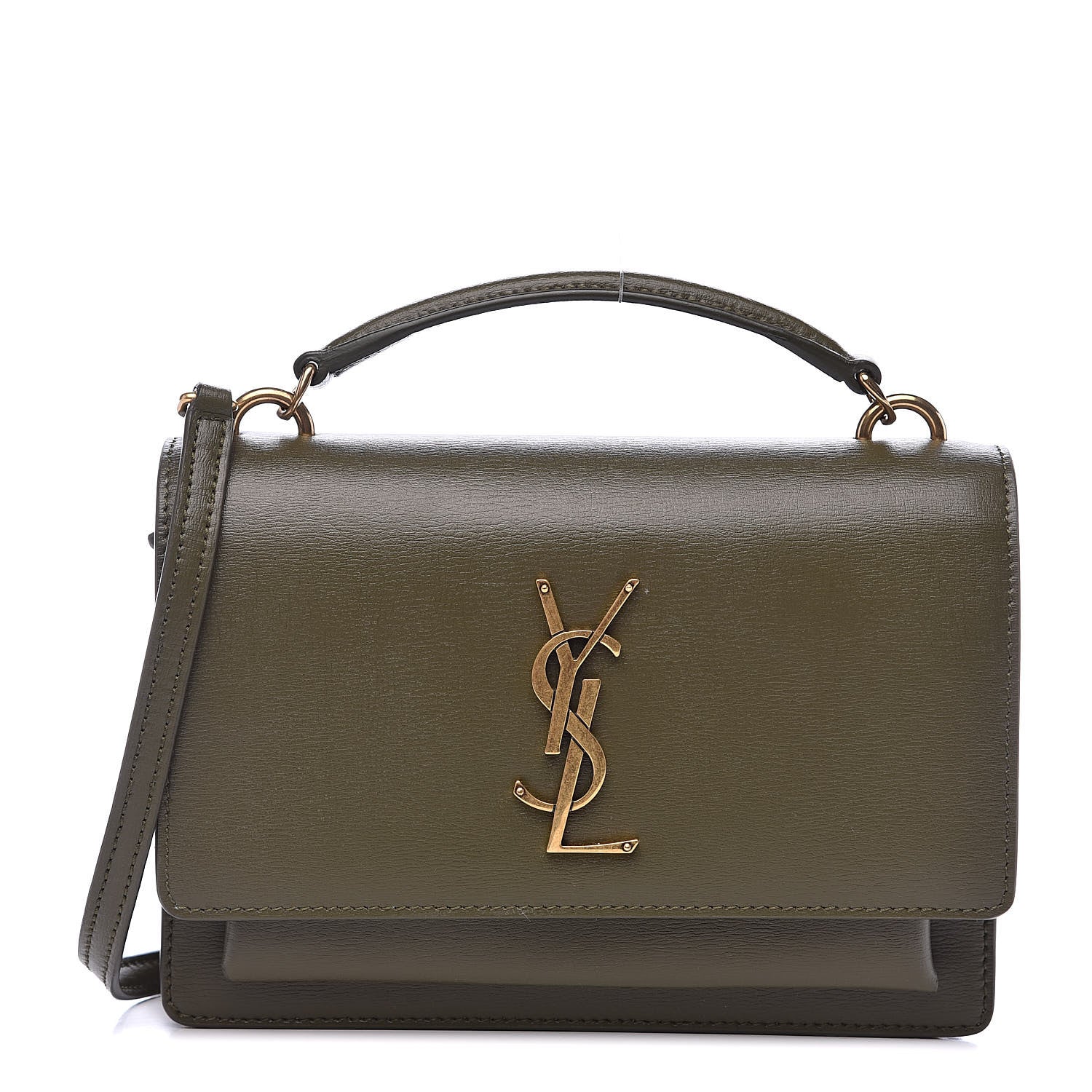 Saint Laurent Calfskin Monogram Sunset Chain Wallet Green 1 of 10