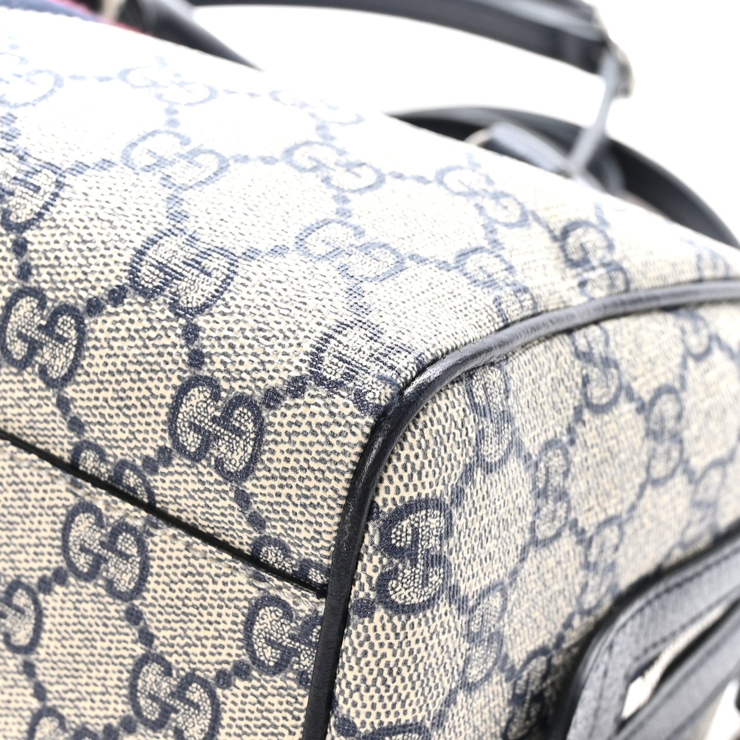 Gucci GG Supreme Monogram Web Small Ophidia Top Handle Bag Beige Blue 10 of 12