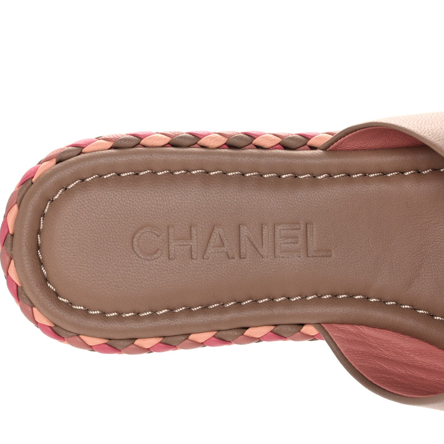 Chanel Lambskin Mule Sandals 38 Light Brown 7 of 9