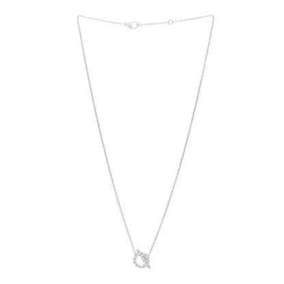 Hermes 18K White Gold Diamond Finesse Pendant Necklace 3 of 5