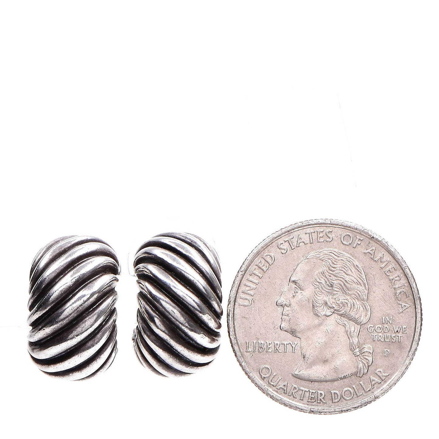 Sterling Silver Sculpted Cable Classics Hoop Earrings