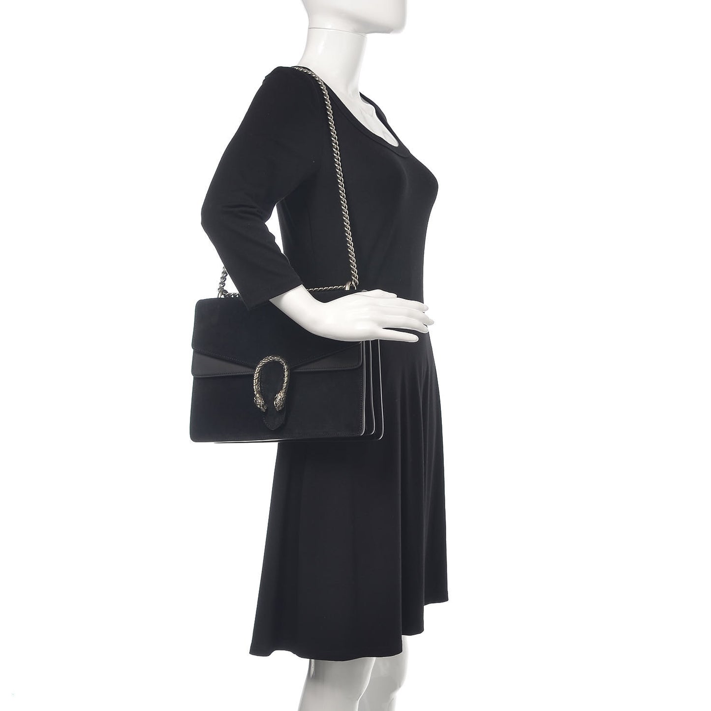 Suede Medium Dionysus Shoulder Bag Black