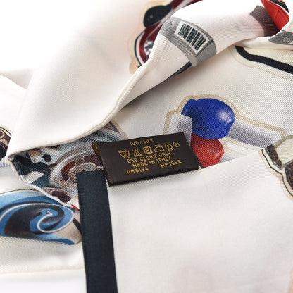 Louis Vuitton Silk Vernis Stickers Animation Stole White 4 of 4
