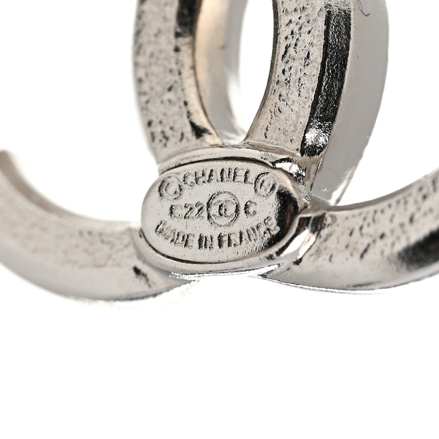 Chanel Crystal CC Earrings Silver 4 of 5