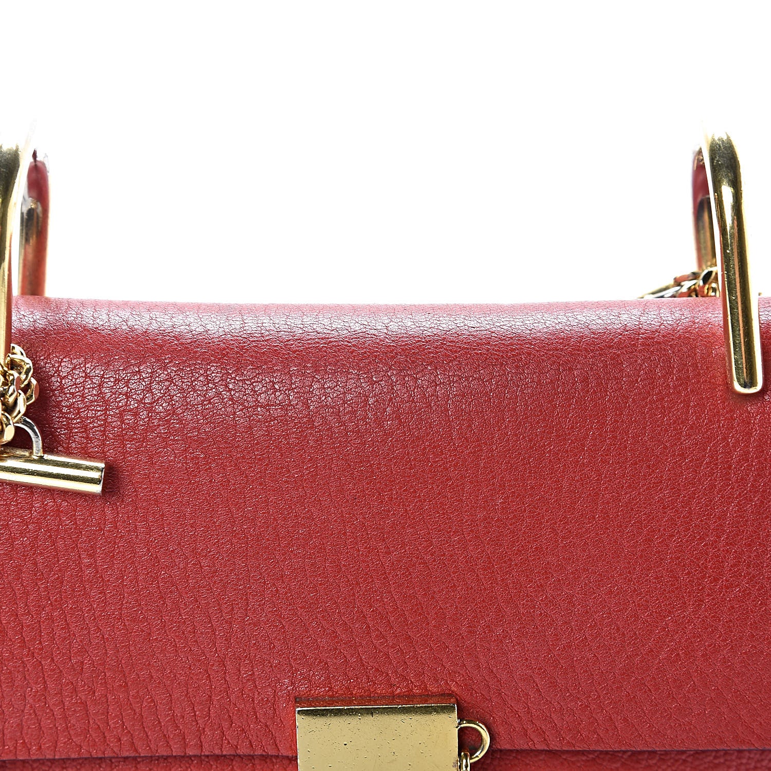 Chloe Grained Lambskin Mini Drew Shoulder Bag Plaid Red 10 of 19