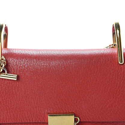 Chloe Grained Lambskin Mini Drew Shoulder Bag Plaid Red 10 of 19