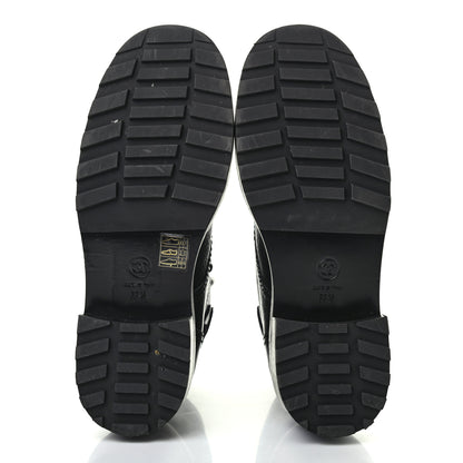 Chanel Calfskin Pearl Combat Ankle Boots 39.5 Black 5 of 7