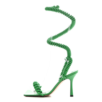Bottega Veneta Rubber Wire Nappa Stretch 90mm Sandals 39 Grass 1 of 12