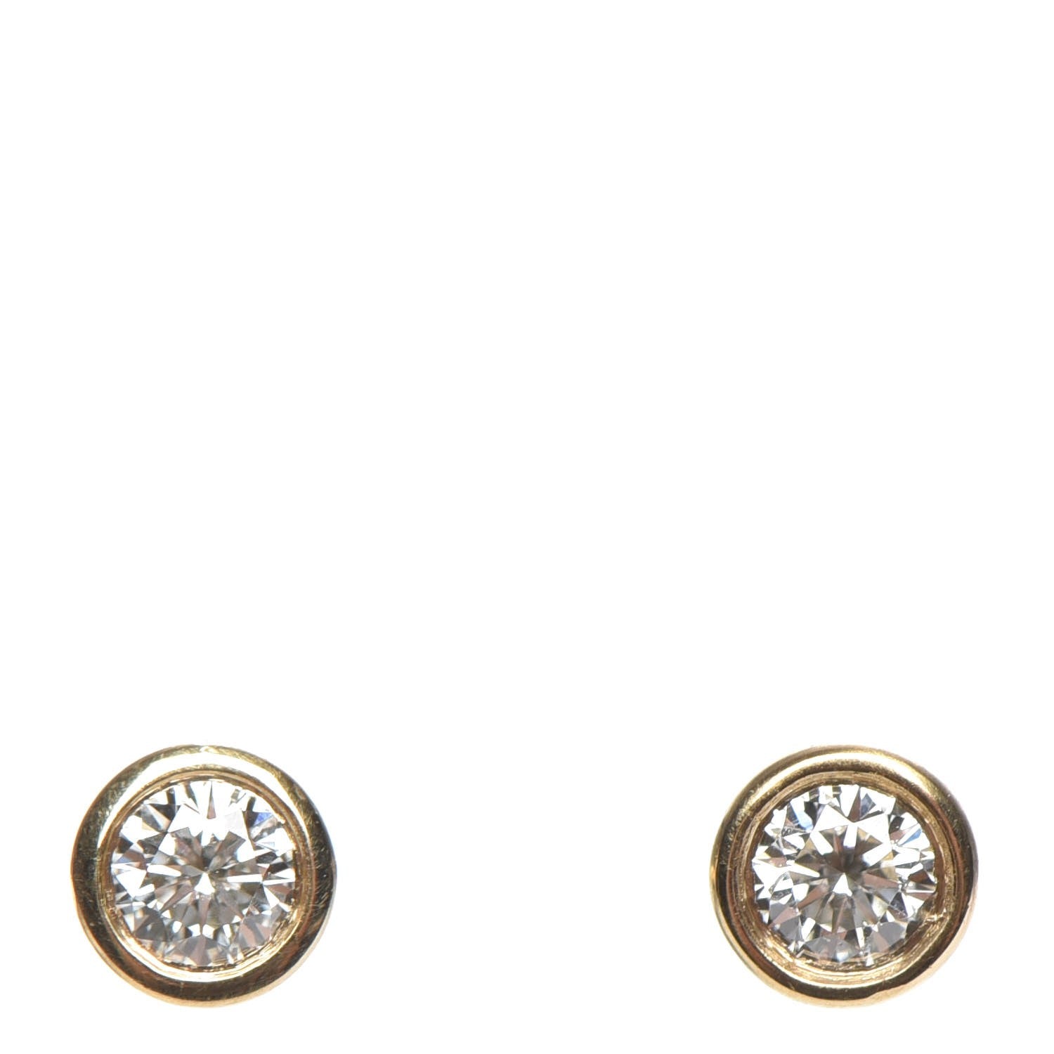 Tiffany 18K Yellow Gold Diamond .16ctw Elsa Peretti Diamonds By The Yard Earrings 1 of 8