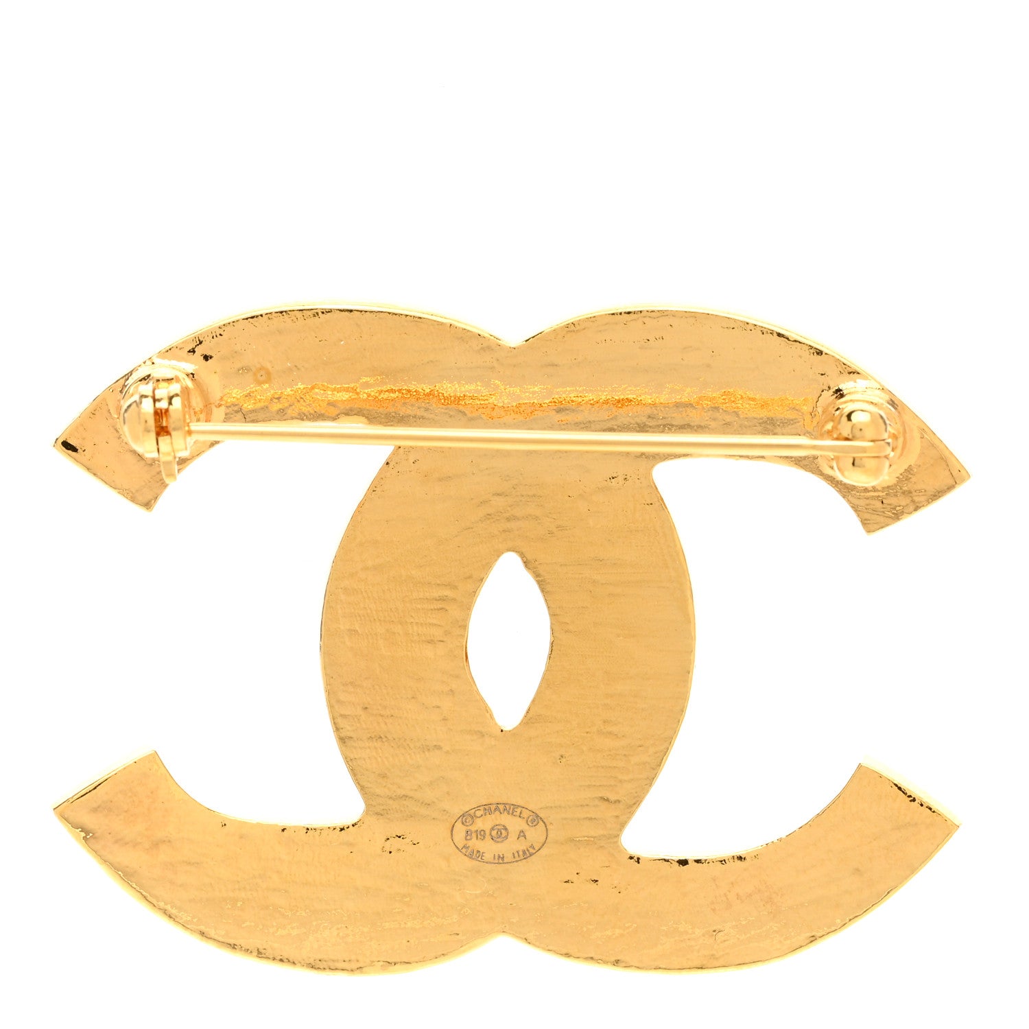 Chanel Gripoix Poured Glass Along The Nile CC Brooch Black Gold 3 of 4
