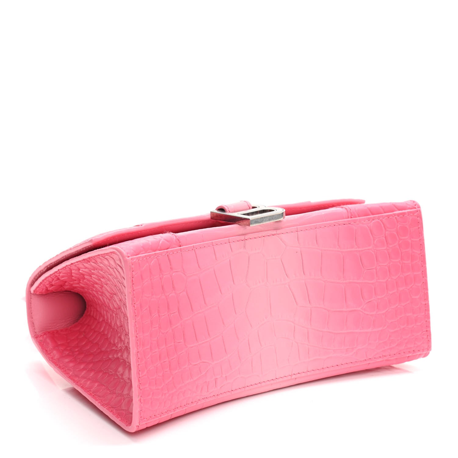 Balenciaga Calfskin Crocodile Embossed Degrade Small Hourglass Top Handle Bag Sweet Pink 5 of 14