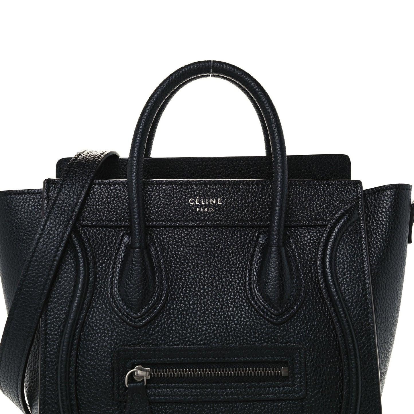 Drummed Calfskin Nano Luggage Black