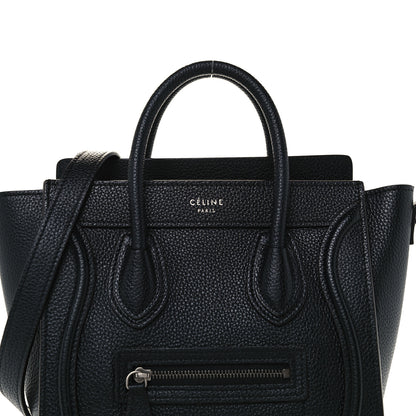 Celine Drummed Calfskin Nano Luggage Black 8 of 10