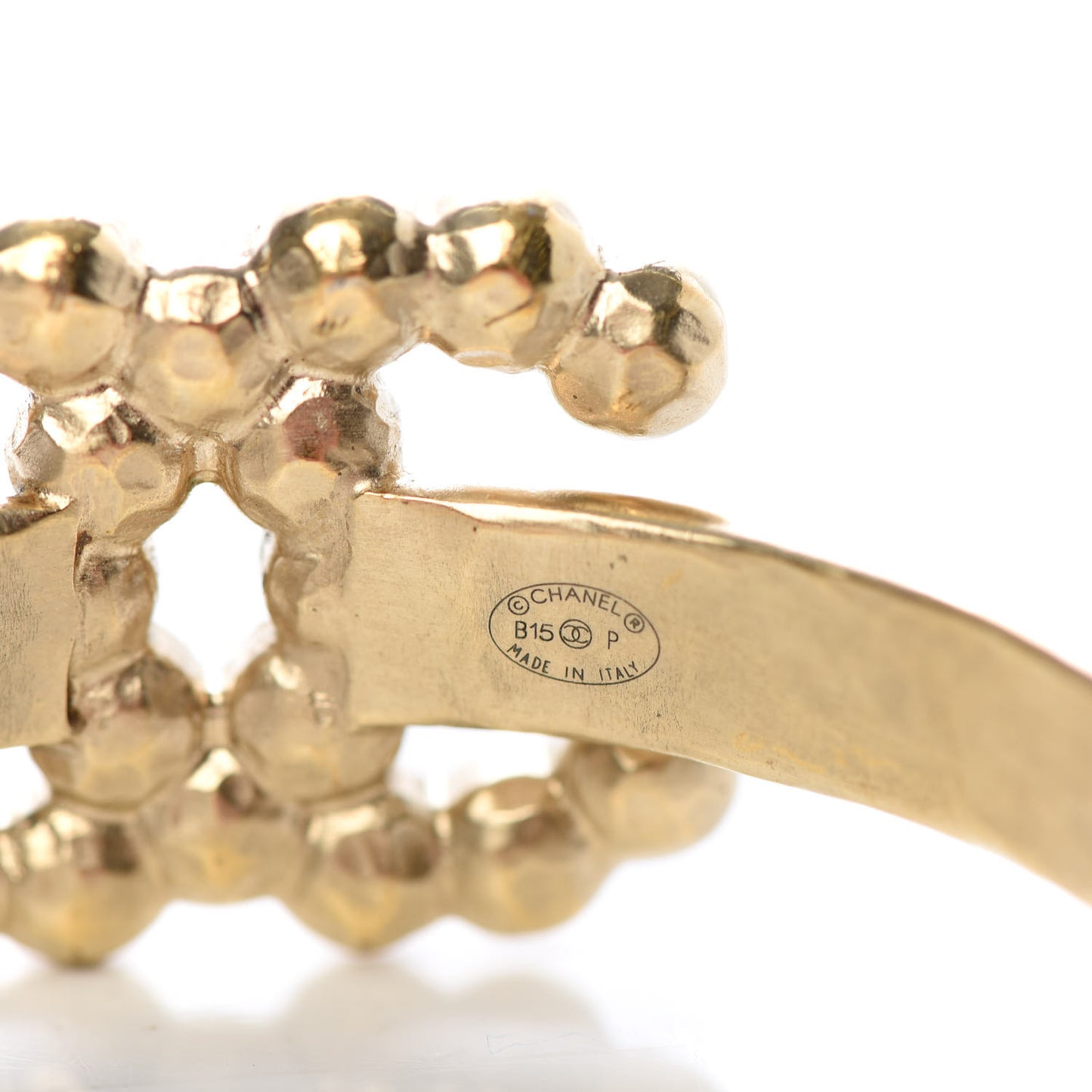 Pearl CC Cuff Bracelet Gold Pearly White