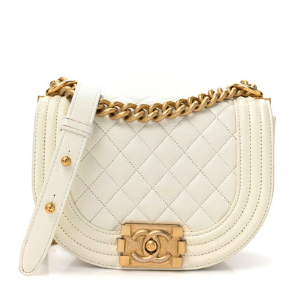 Chanel Caviar Quilted Small Boy Messenger Bag White 1 of 14