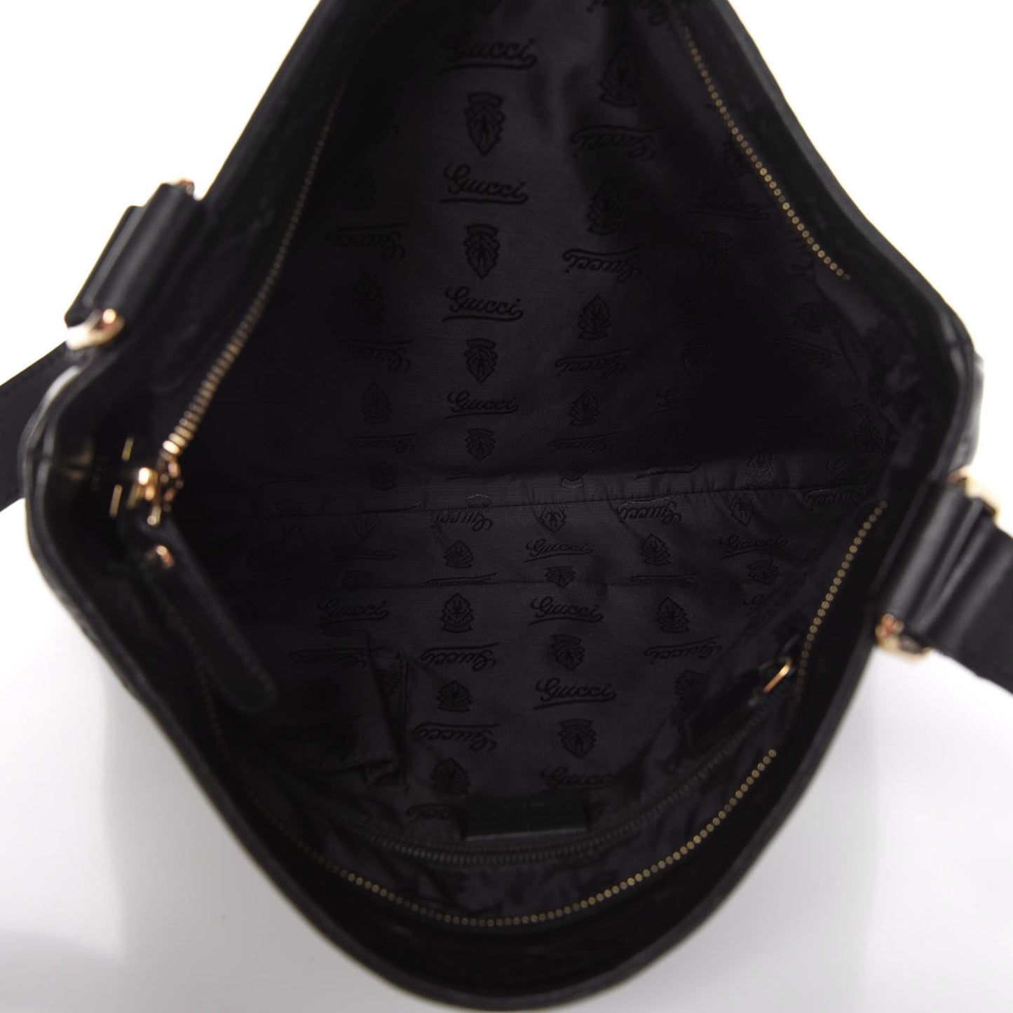 Guccissima Medium Flat Messenger Bag Black