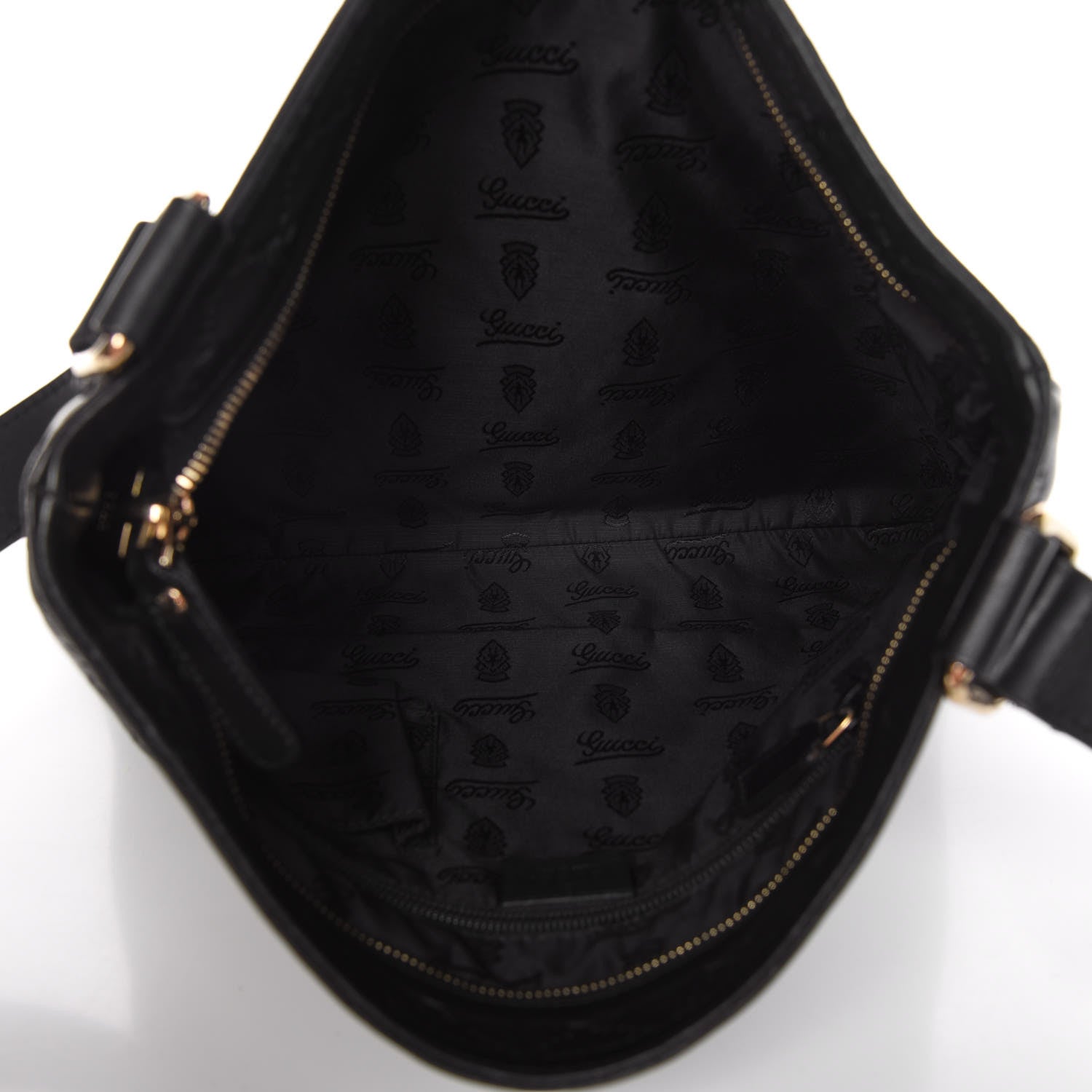 Gucci Guccissima Medium Flat Messenger Bag Black 4 of 6