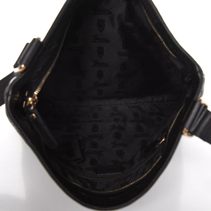 Gucci Guccissima Medium Flat Messenger Bag Black 4 of 6