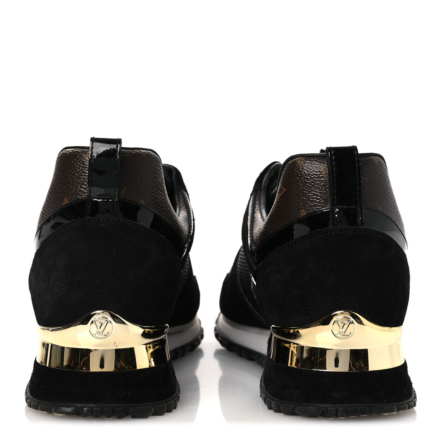 Suede Monogram Run Away Sneakers 38.5 Black