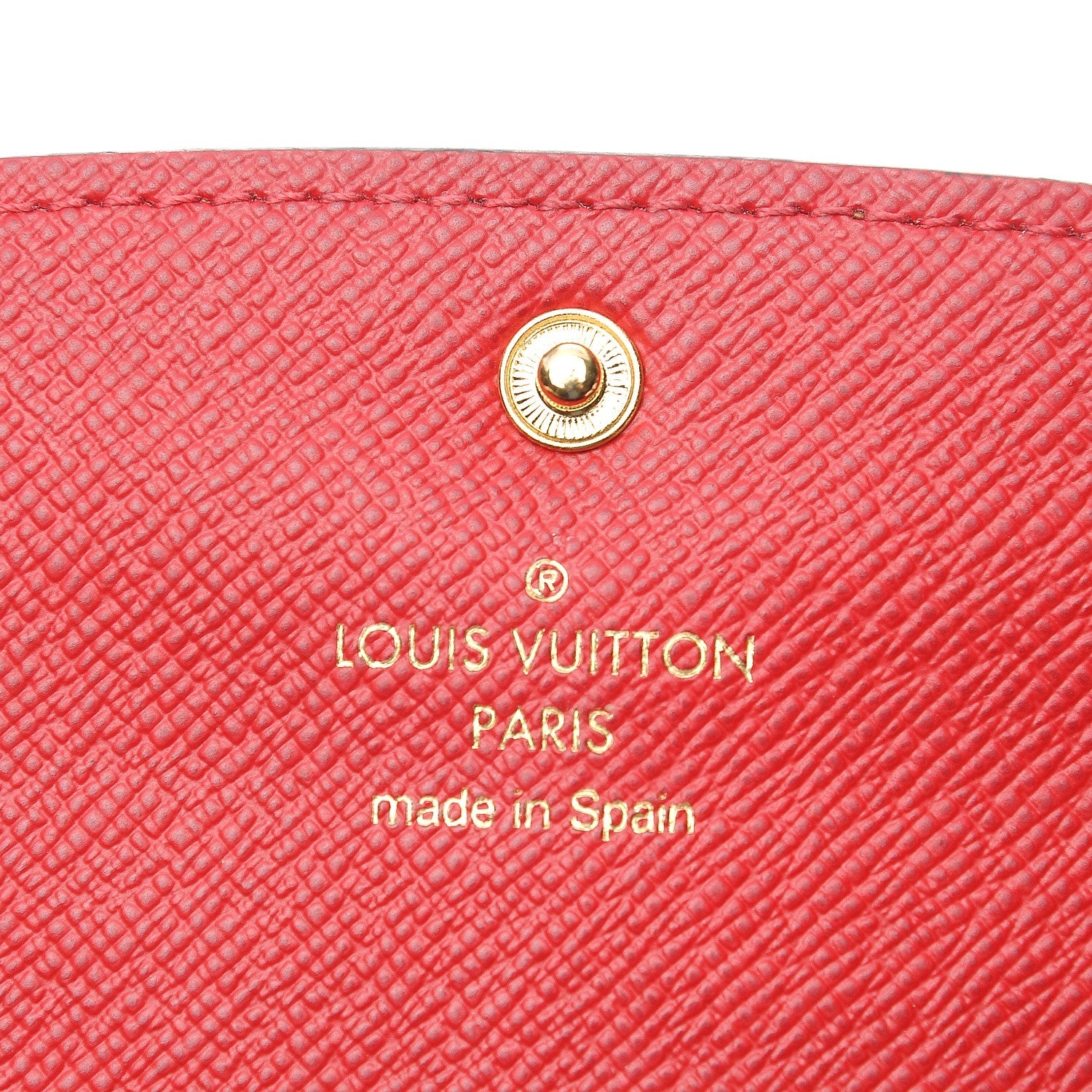 Louis Vuitton Damier Ebene Emilie Wallet Red 6 of 7