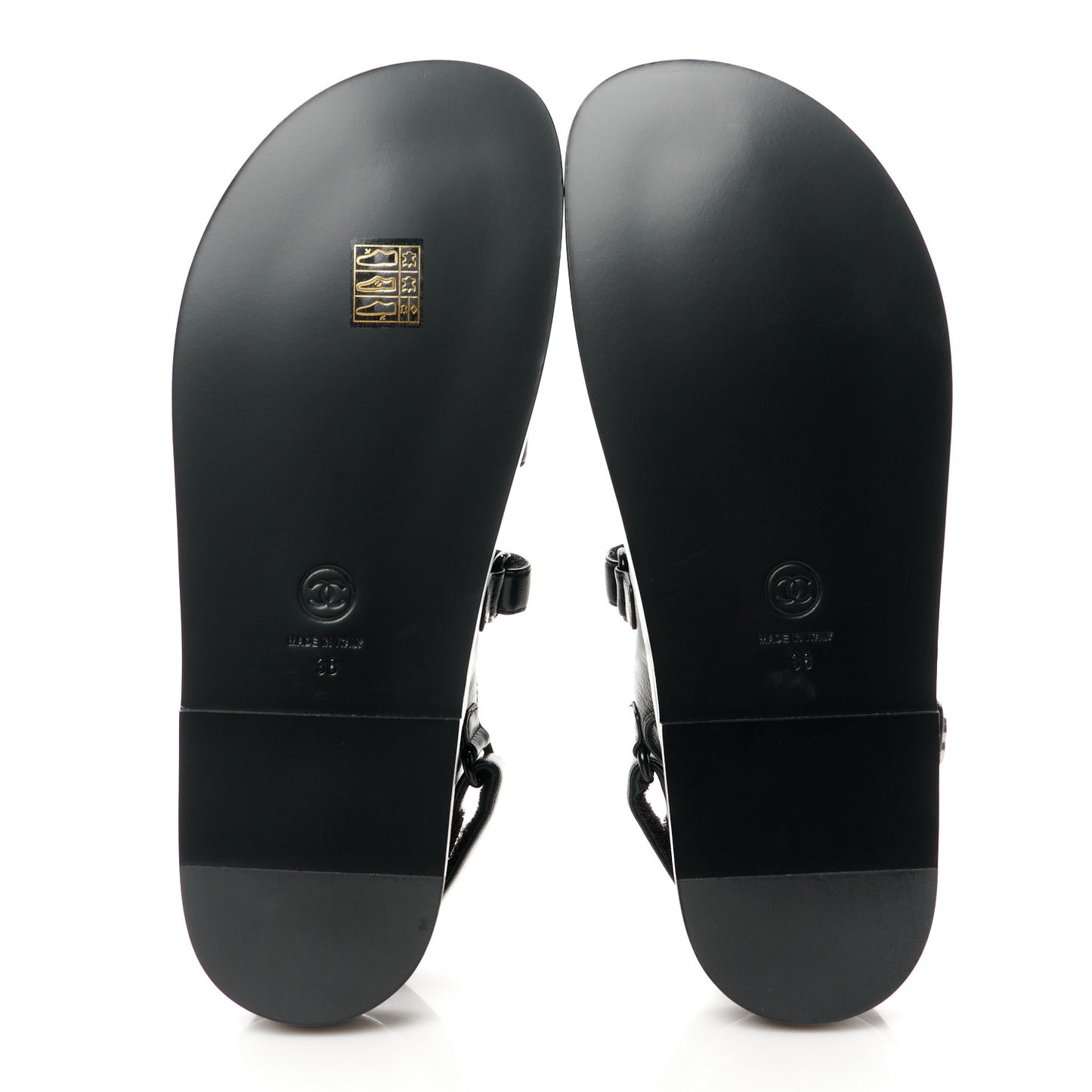 Lambskin Crystal CC Velcro Dad Sandals 38 Black