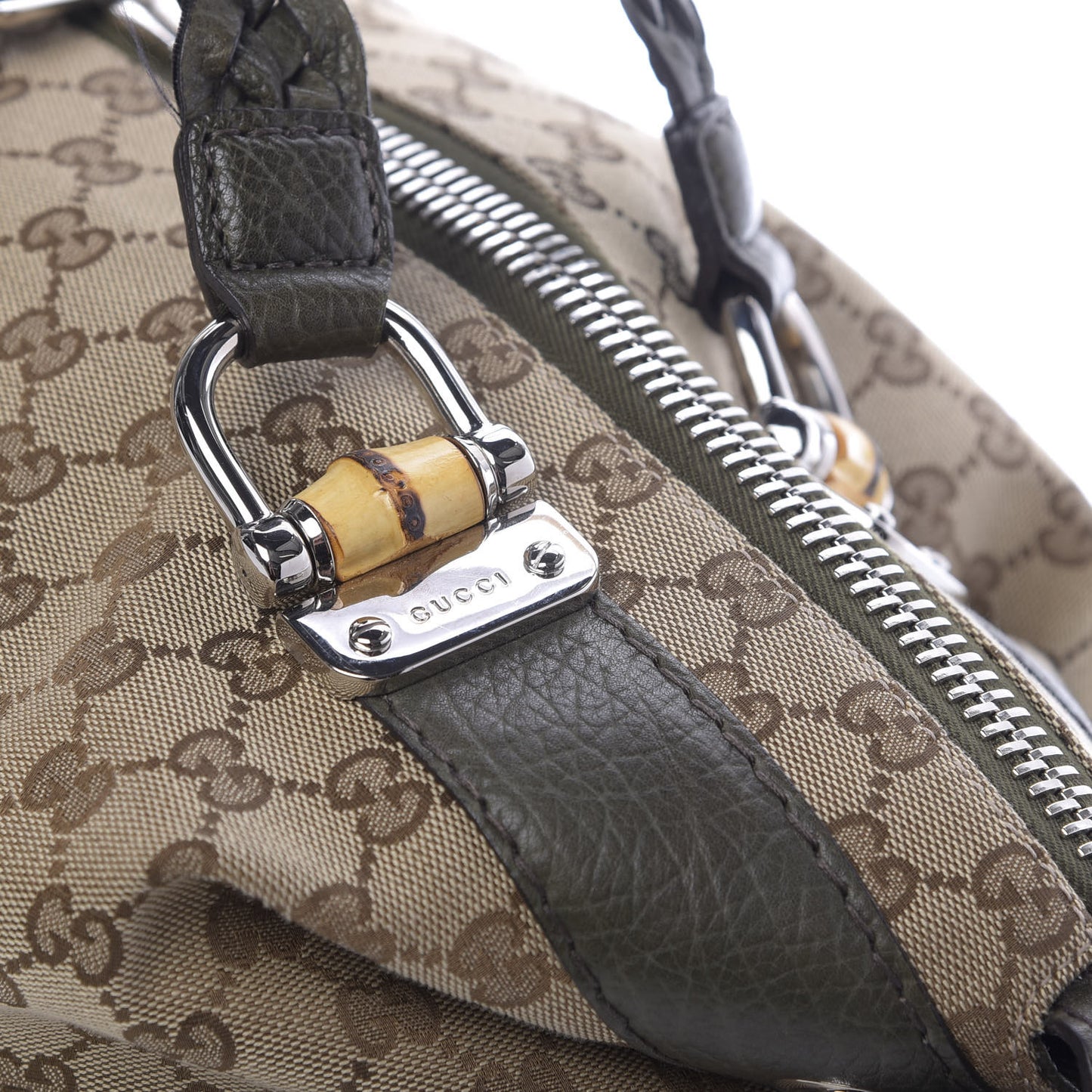 Monogram Bamboo Bar Medium Tote Olive