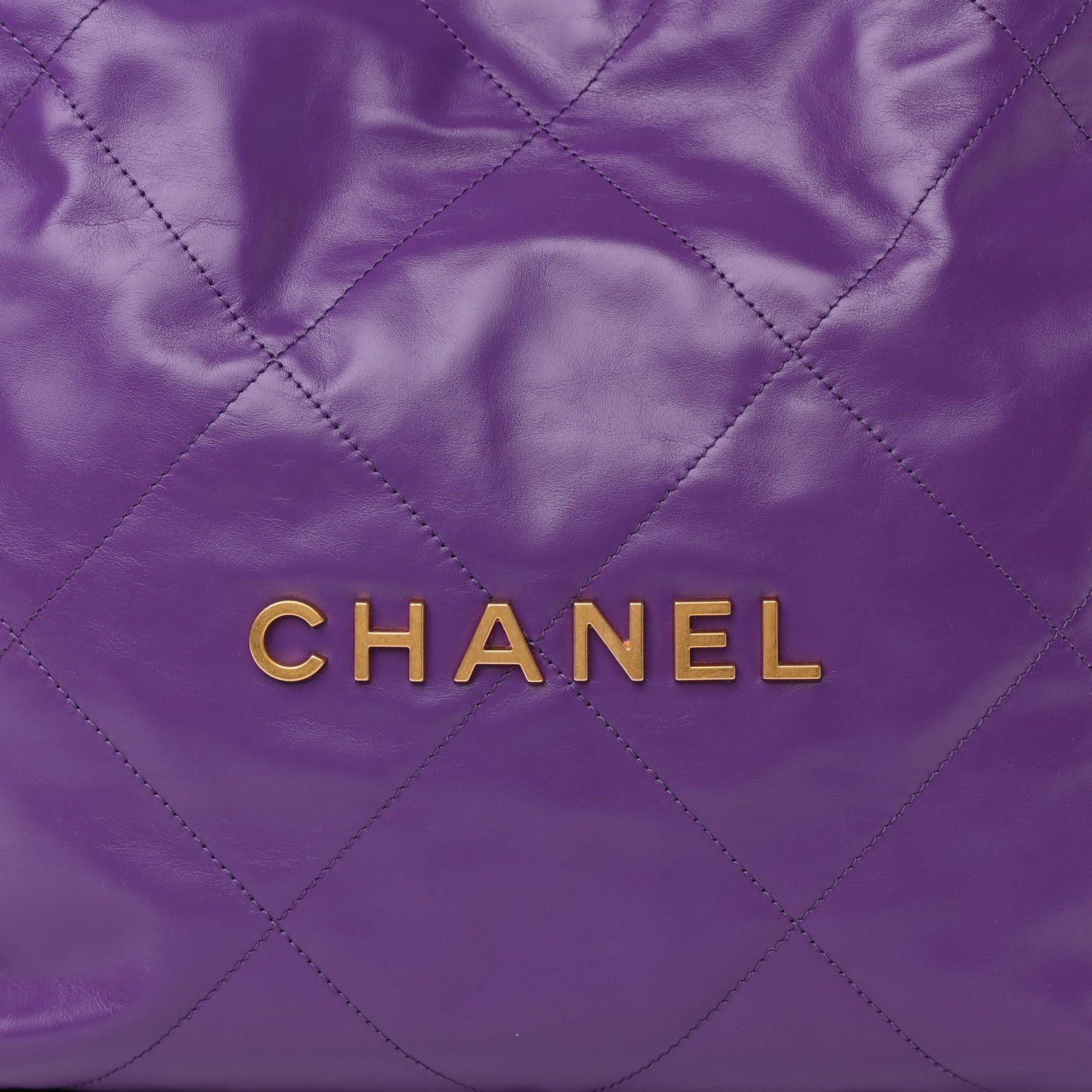 Chanel Shiny Calfskin Quilted Small Chanel 22 Purple 8 of 11