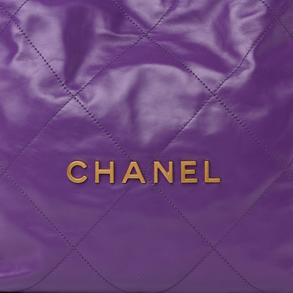 Chanel Shiny Calfskin Quilted Small Chanel 22 Purple 8 of 11