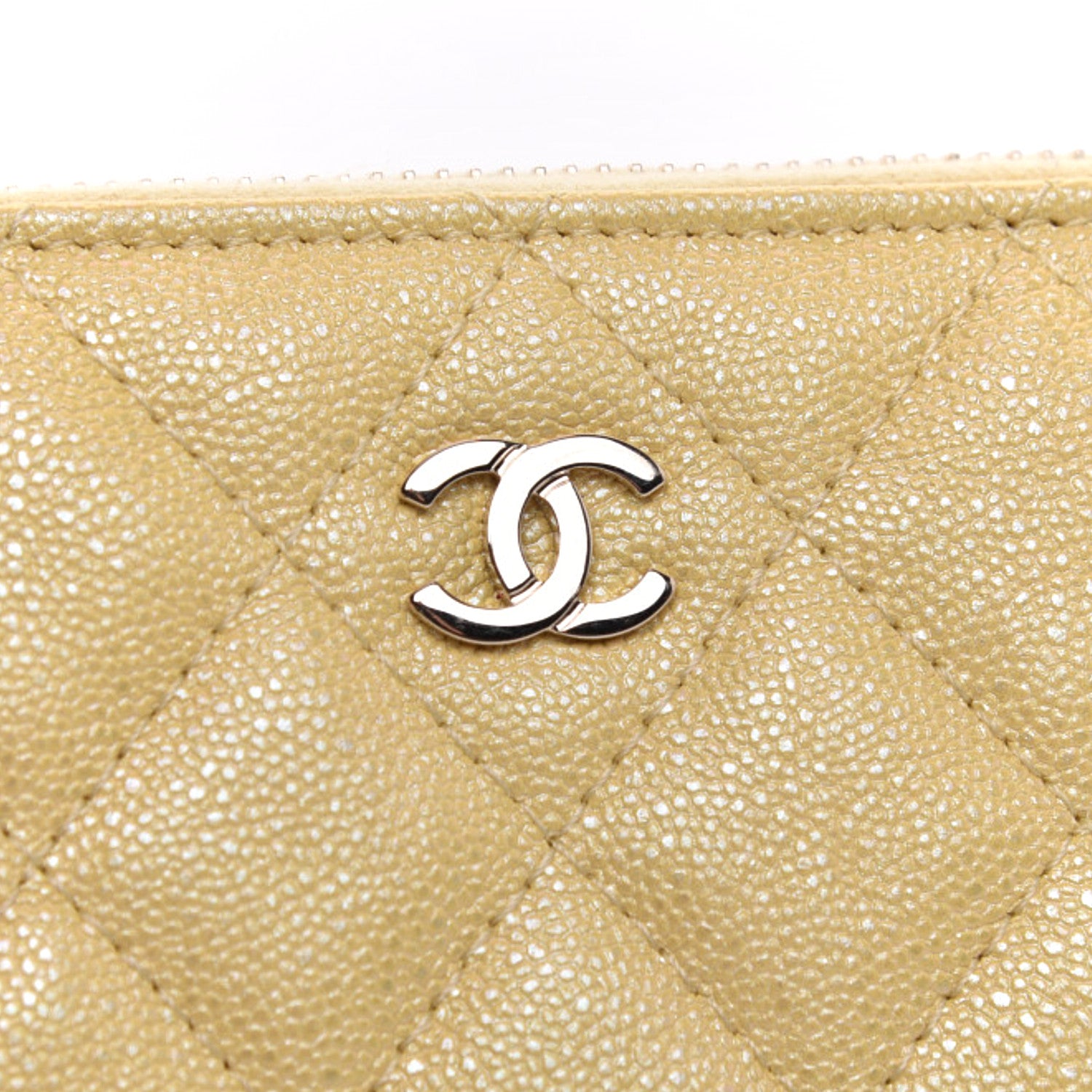 Chanel Iridescent Caviar Quilted Key Holder Case Yellow 8 of 10