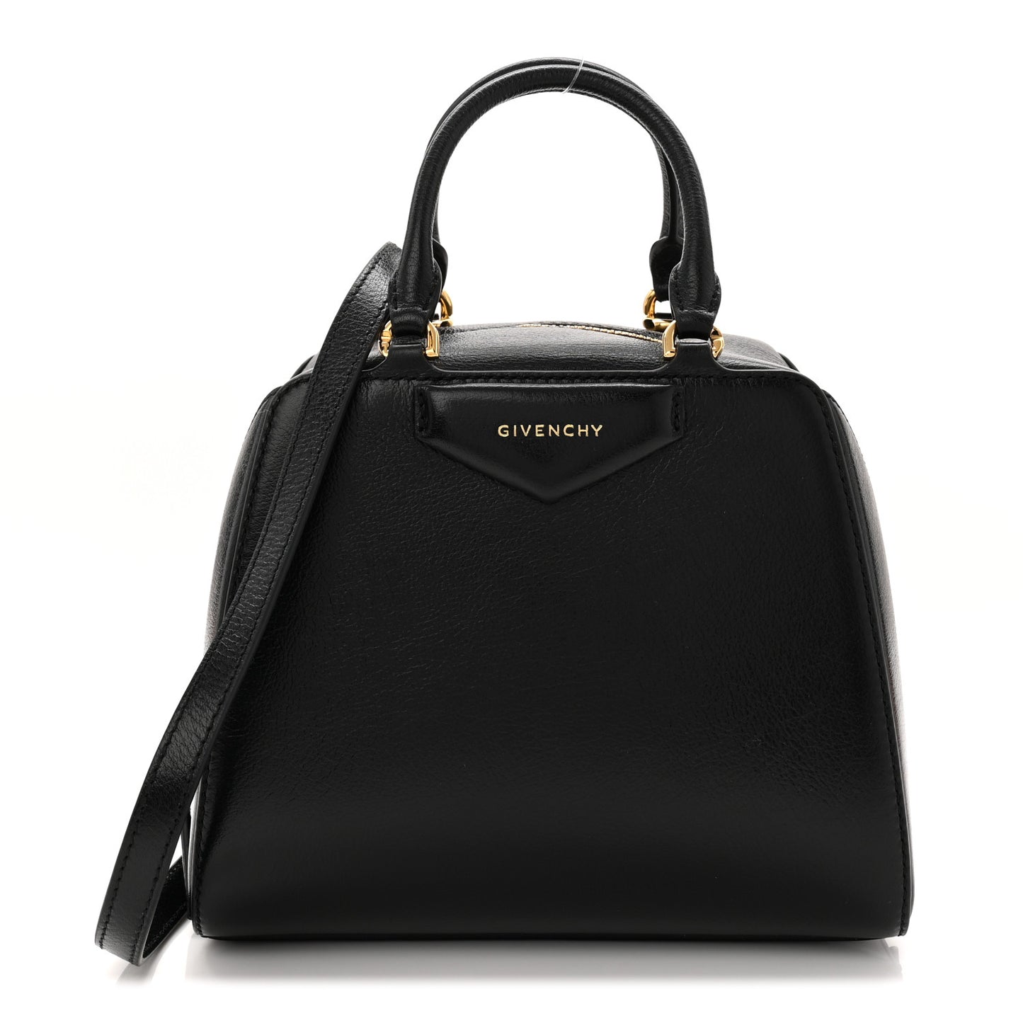 Tumbled Buffalo Mini Antigona Cube Bag Black