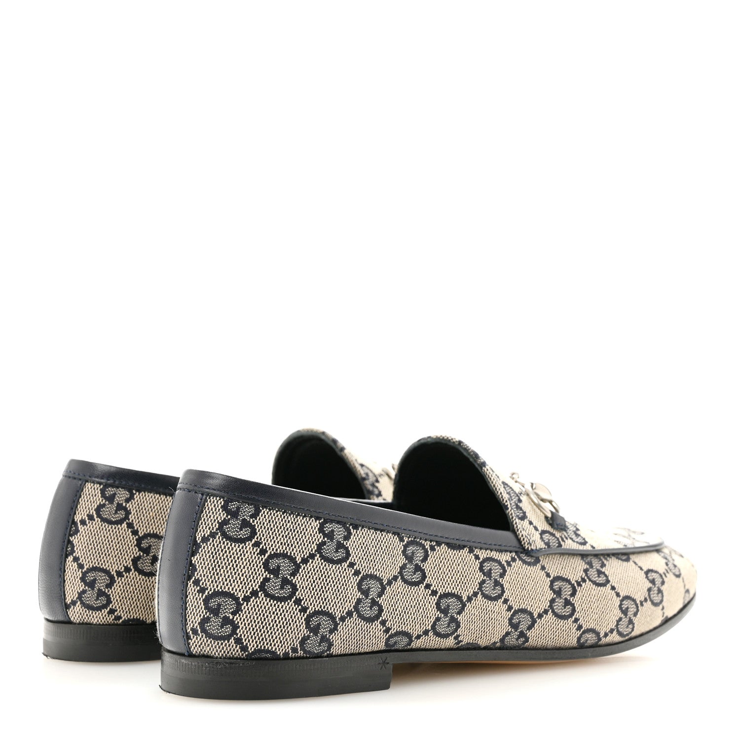 Gucci Monogram Malaga Kid Horsebit Womens Jordaan Loafers 36.5 Beige Blue 5 of 10