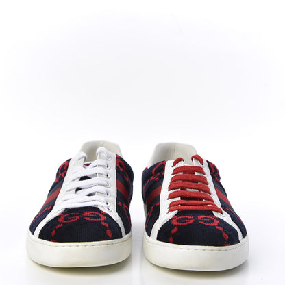 Gucci Covered Wool Big GG Monogram Mens Sneaker 7 Blue Red 3 of 9