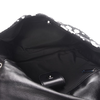 Chanel Painted Tweed Messenger Flap Bag Black 5 of 7