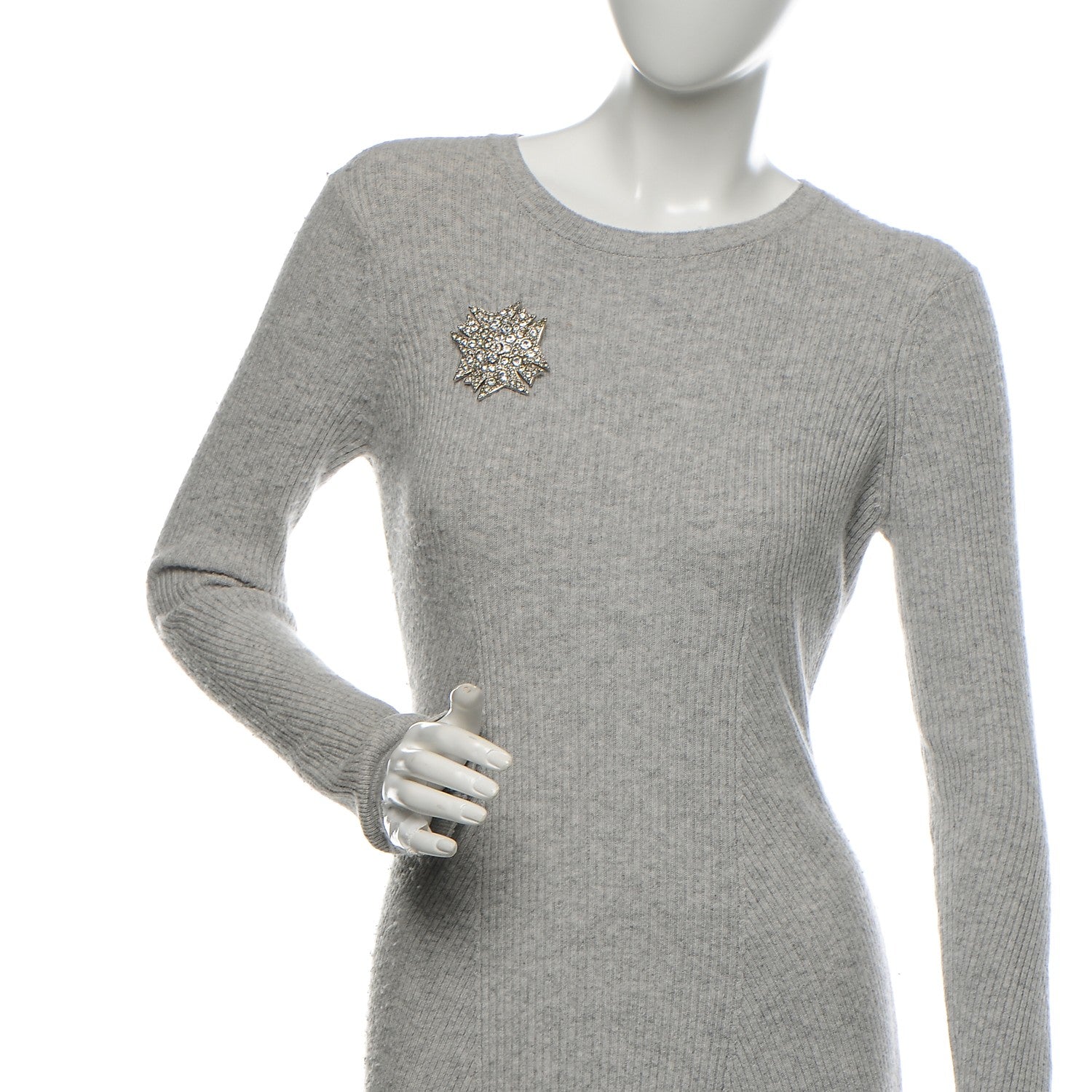 Chanel Crystal CC Brooch Silver 2 of 4