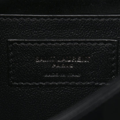 Saint Laurent Crinkled Calfskin Matelasse Monogram Baby Niki Chain Satchel Black 6 of 9