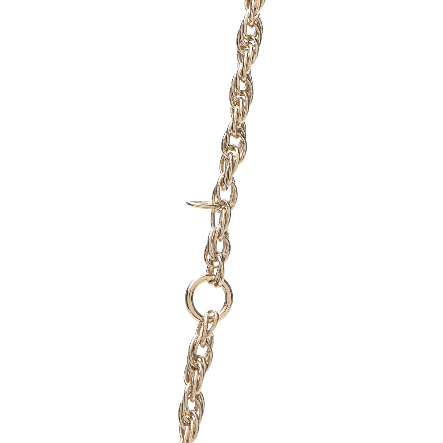 Pearl CC Round Pendant Necklace Gold