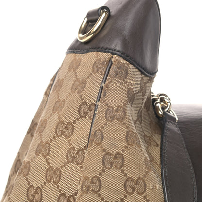 Gucci Monogram Margaux Calfskin Medium Emily Hobo Beige Ebony Cocoa 8 of 13