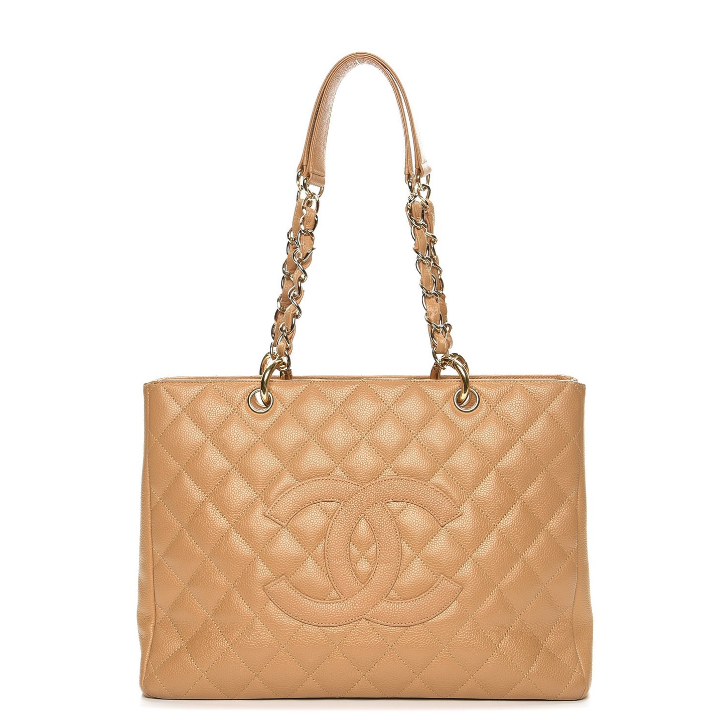 Caviar Quilted Grand Shopping Tote GST Beige