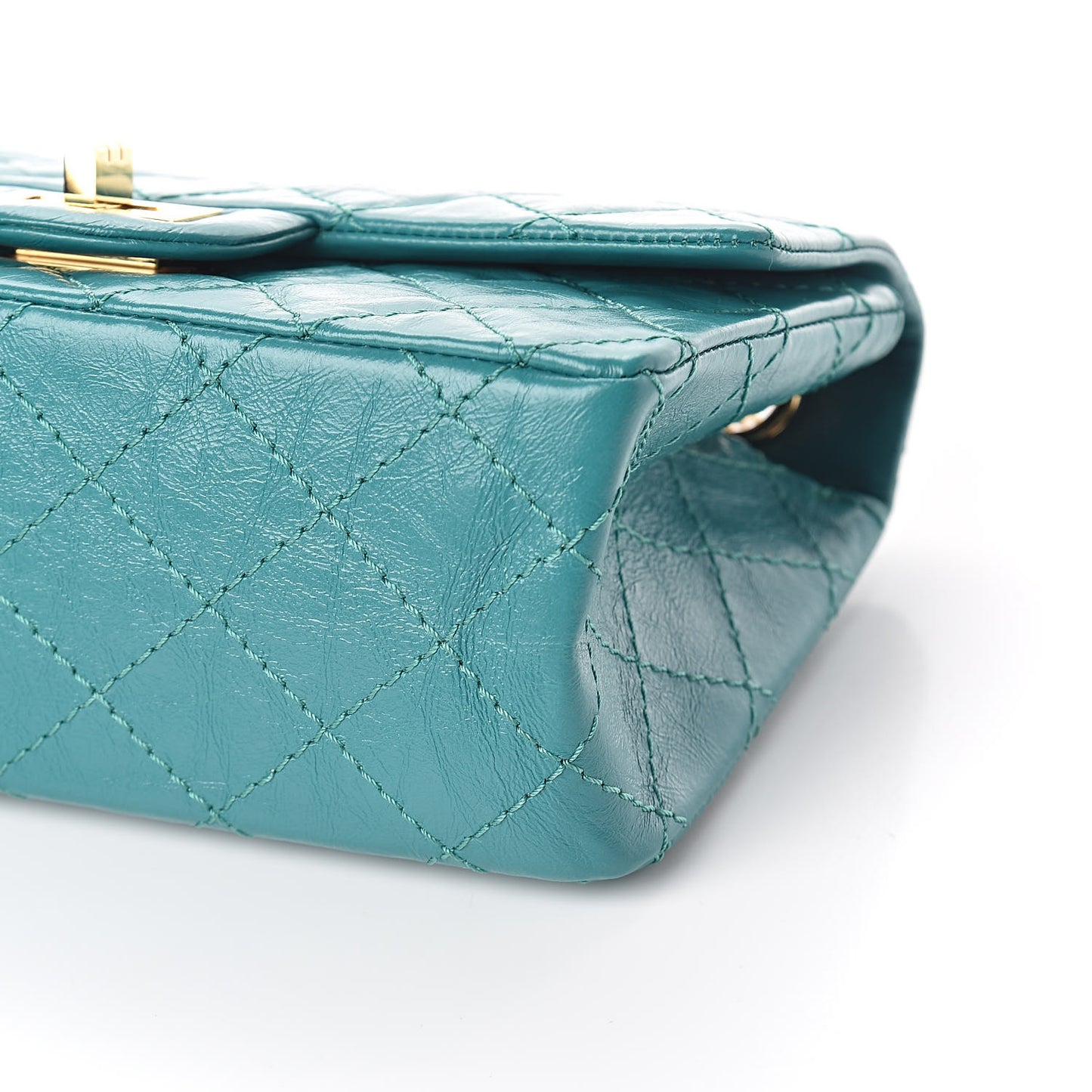 Aged Calfskin Quilted 2.55 Reissue Mini Flap Green