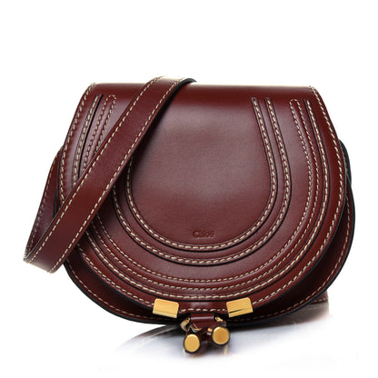 Chloe Shiny Calfskin Mini Marcie Round Crossbody Bag Sepia 1 of 4